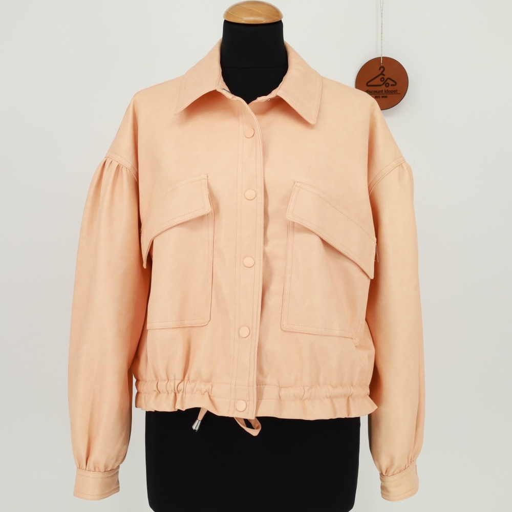 7 FOR MANKIND Faux Leather Crop Drawstring Jacket